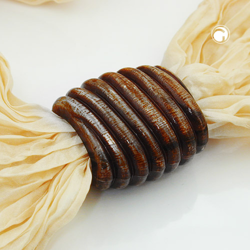 scarf bead spiral marking brown mat 35mm