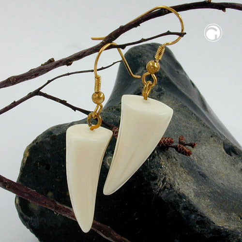 earrings tiger teeth ivory
