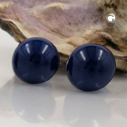 earrings plastic round blue