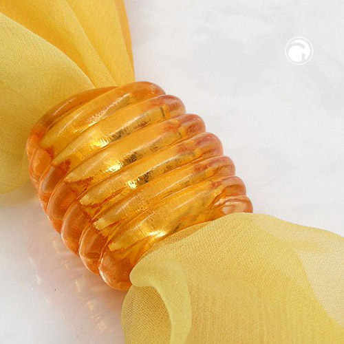scarf bead spiral marking orange transparent 35mm