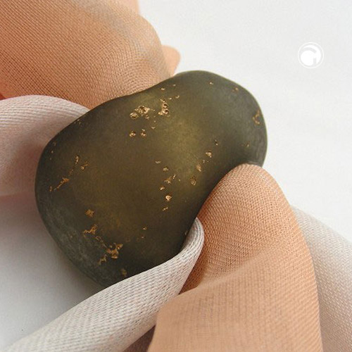 scarf bead mud brown gold coloured 33mm