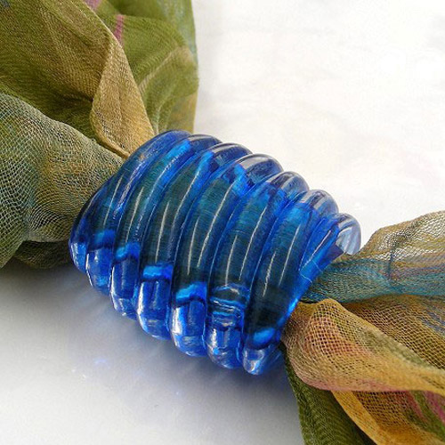 scarf bead spiral marking blue transparent 35mm