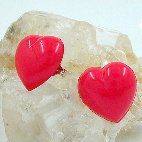earrings pink hearts