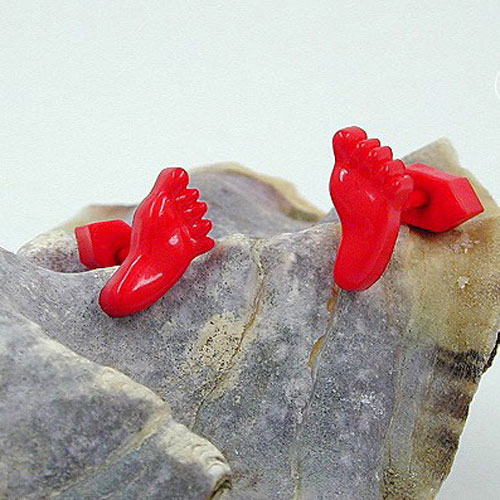earrings red feet