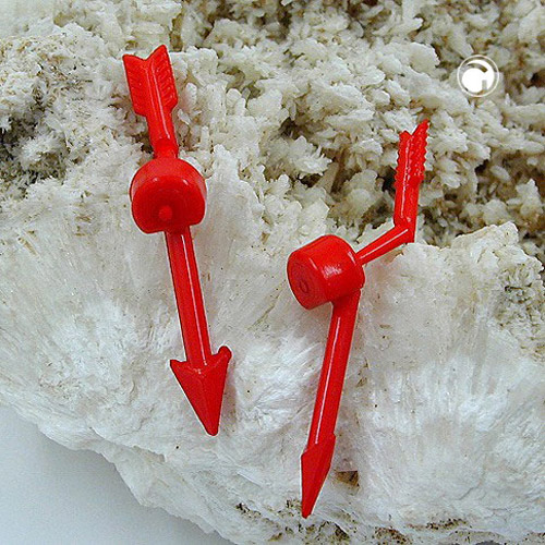 stud earrings red flash two parts