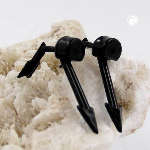 stud earrings black flash two parts
