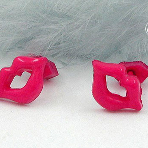 earrings pink mouth