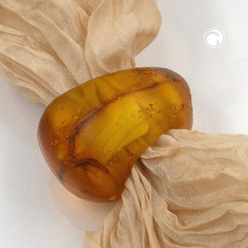 scarf bead amber coloured 33mm