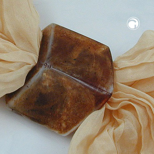 scarf bead slanted brown orange marbled